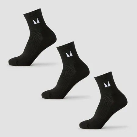 MP Running Ankle Socks (3 pack) - Black
