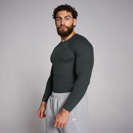 MP Men's Lift Ribbed Muscle Fit Long Sleeve Top
