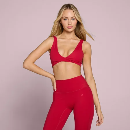 MP Women's Tempo Twist Front Sports Bra - Rose Red
