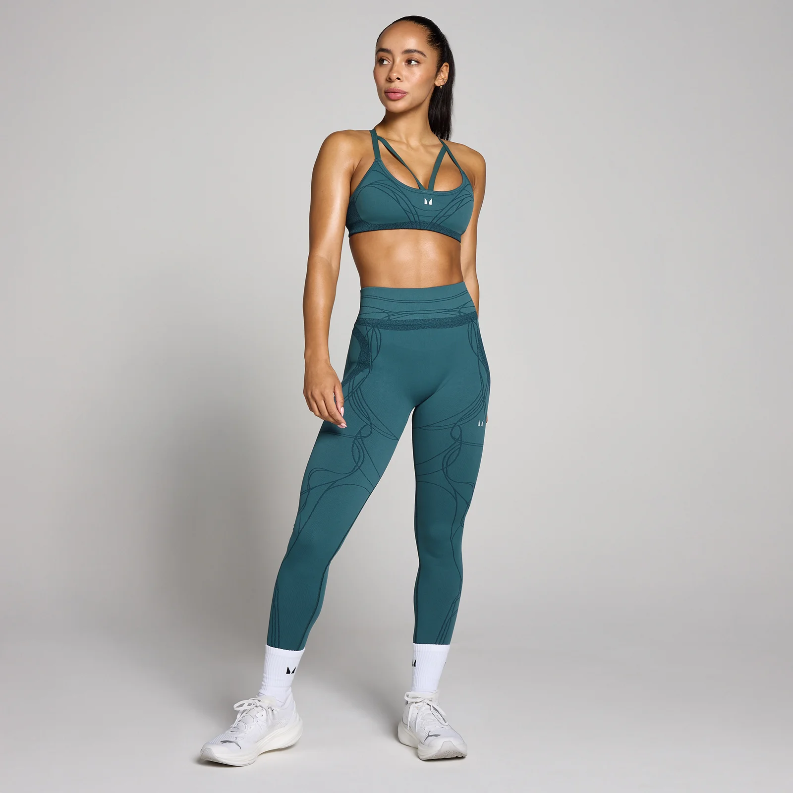 MP Women's Hybrid Seamless Leggings - Rich Teal - XS Image 1