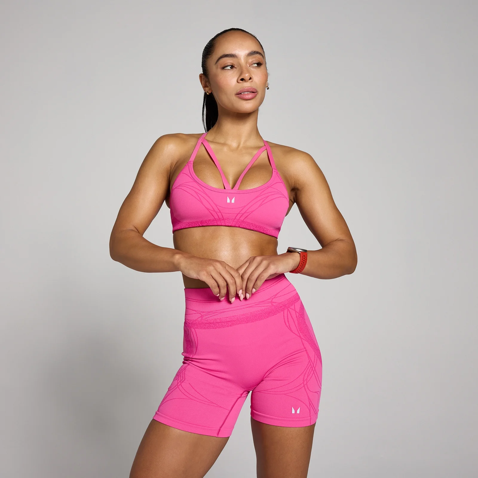 MP Women's Hybrid Strappy Sports Bra - Candy Pink - XS Image 1