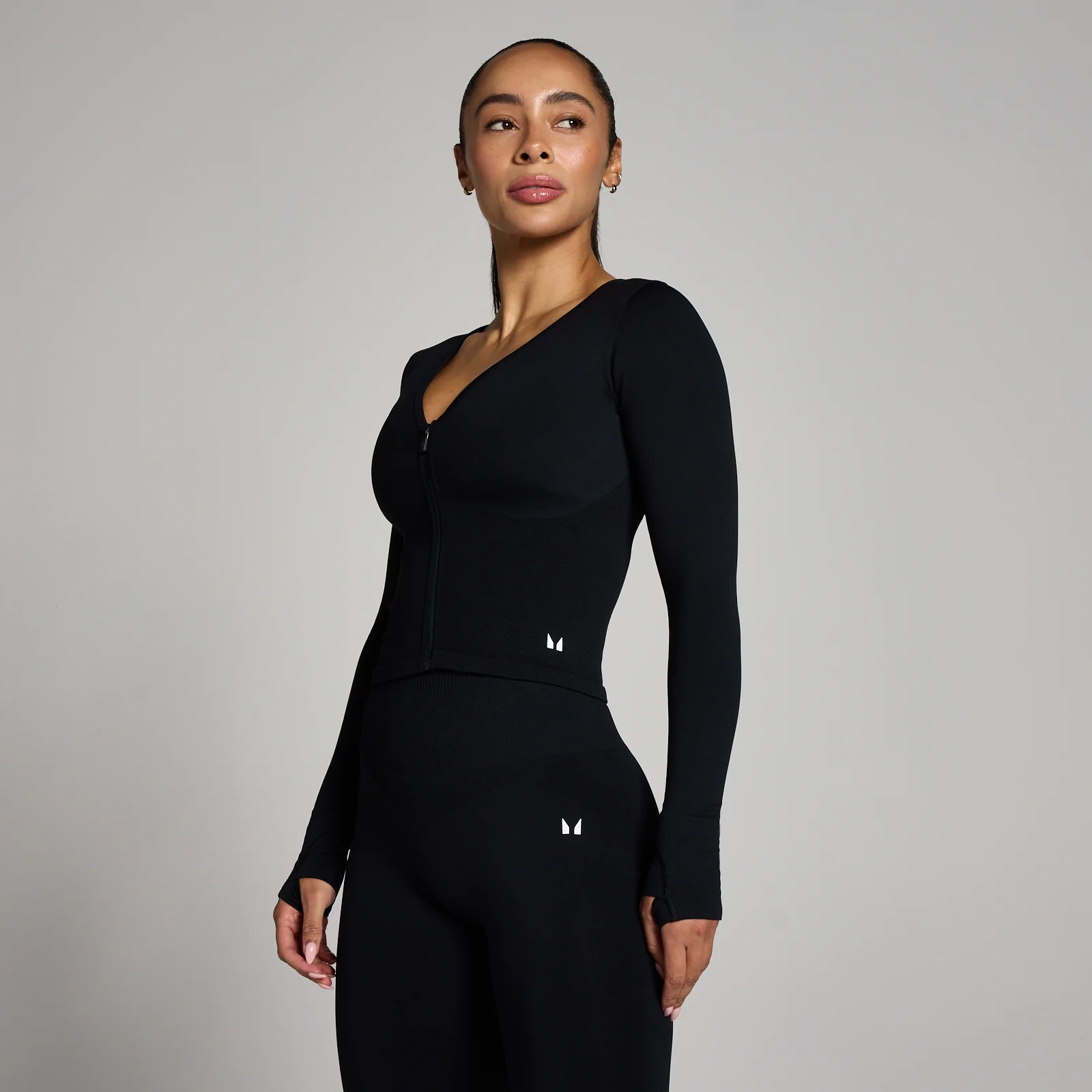 MP Women's Tempo Seamless Cropped Jacket - Black - L Image 1