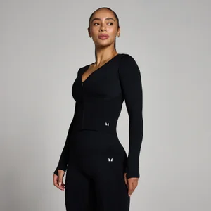MP Women's Tempo Seamless Cropped Jacket - Black - Size L