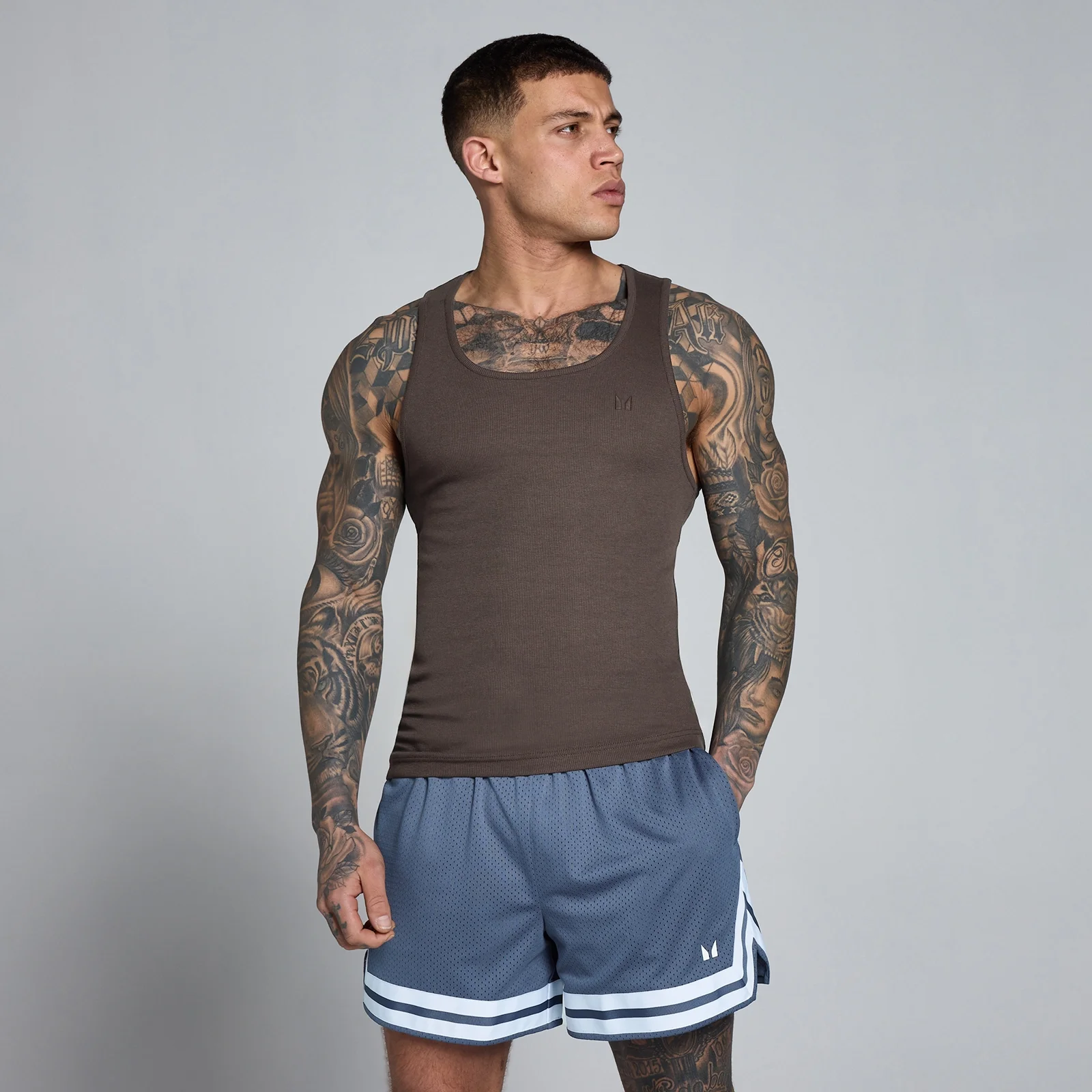 MP Men's Lift Ribbed Muscle Fit Vest - Chocolate - XS Image 1