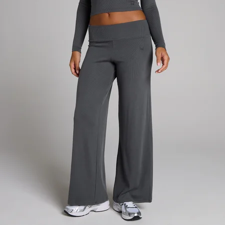MP Women's Ribbed Wide Leg Leggings - Robust Grey