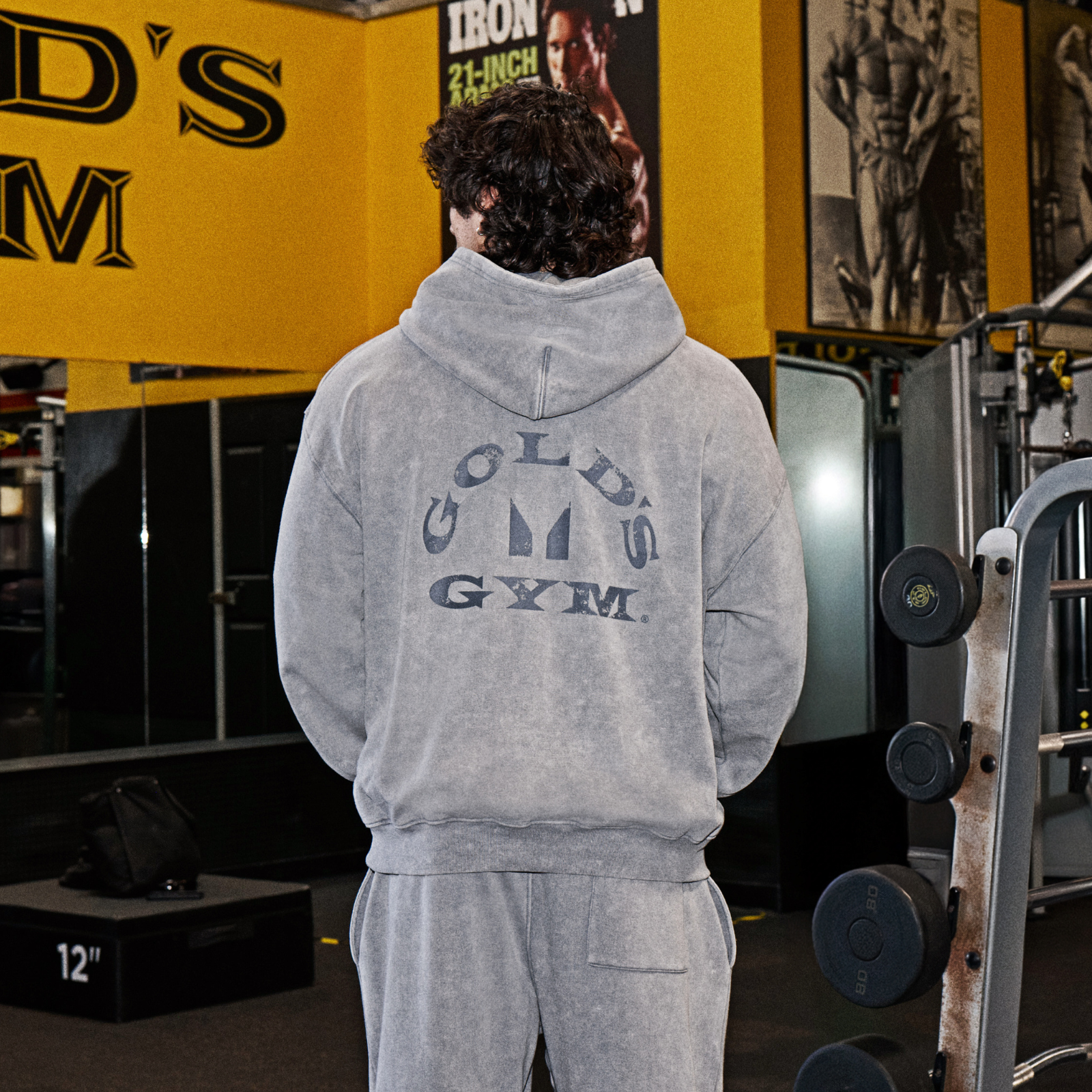 MP X Gold's Men's Washed Graphic Oversized Hoodie - Steel Blue - S Image 2