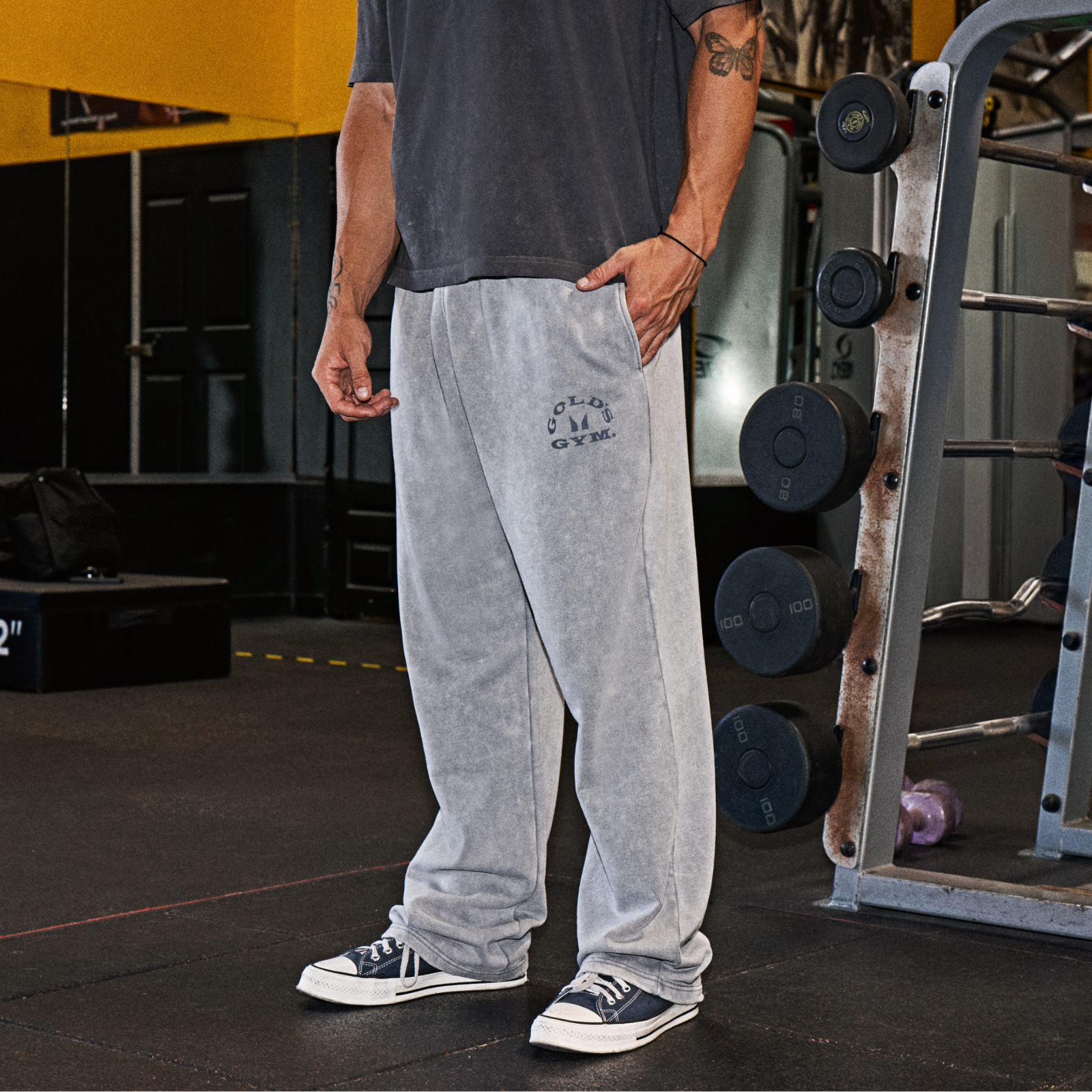 MP X Gold's Men's Washed Graphic Oversized Joggers - Steel Blue - M Image 1
