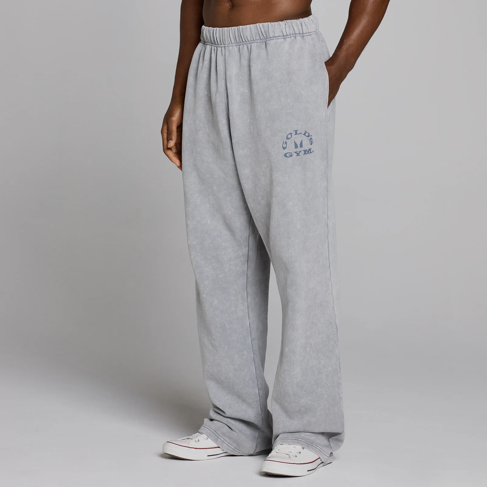 MP X Gold's Men's Washed Graphic Oversized Joggers - Steel Blue - M Image 3
