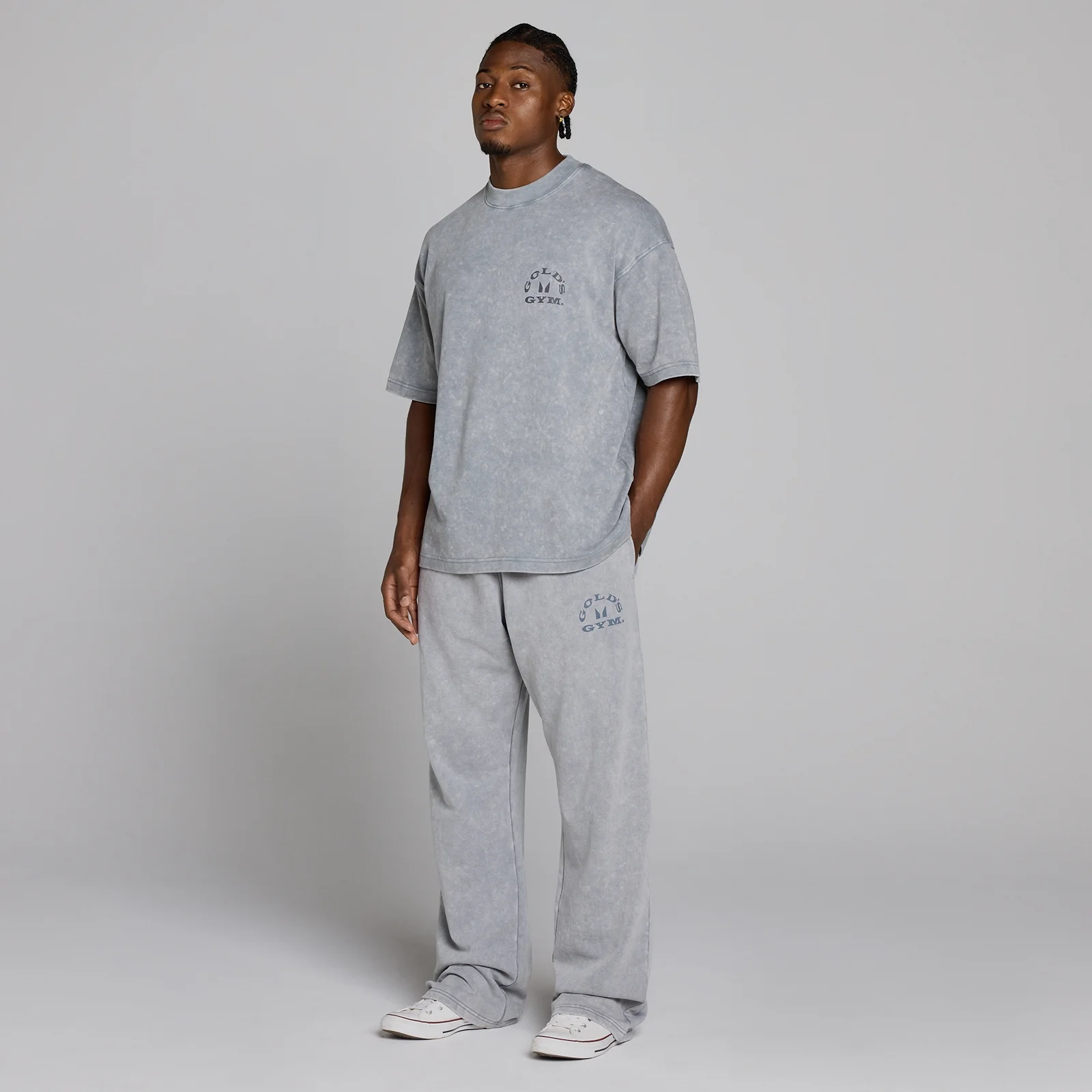MP X Gold's Men's Washed Graphic Oversized Joggers - Steel Blue - M Image 5
