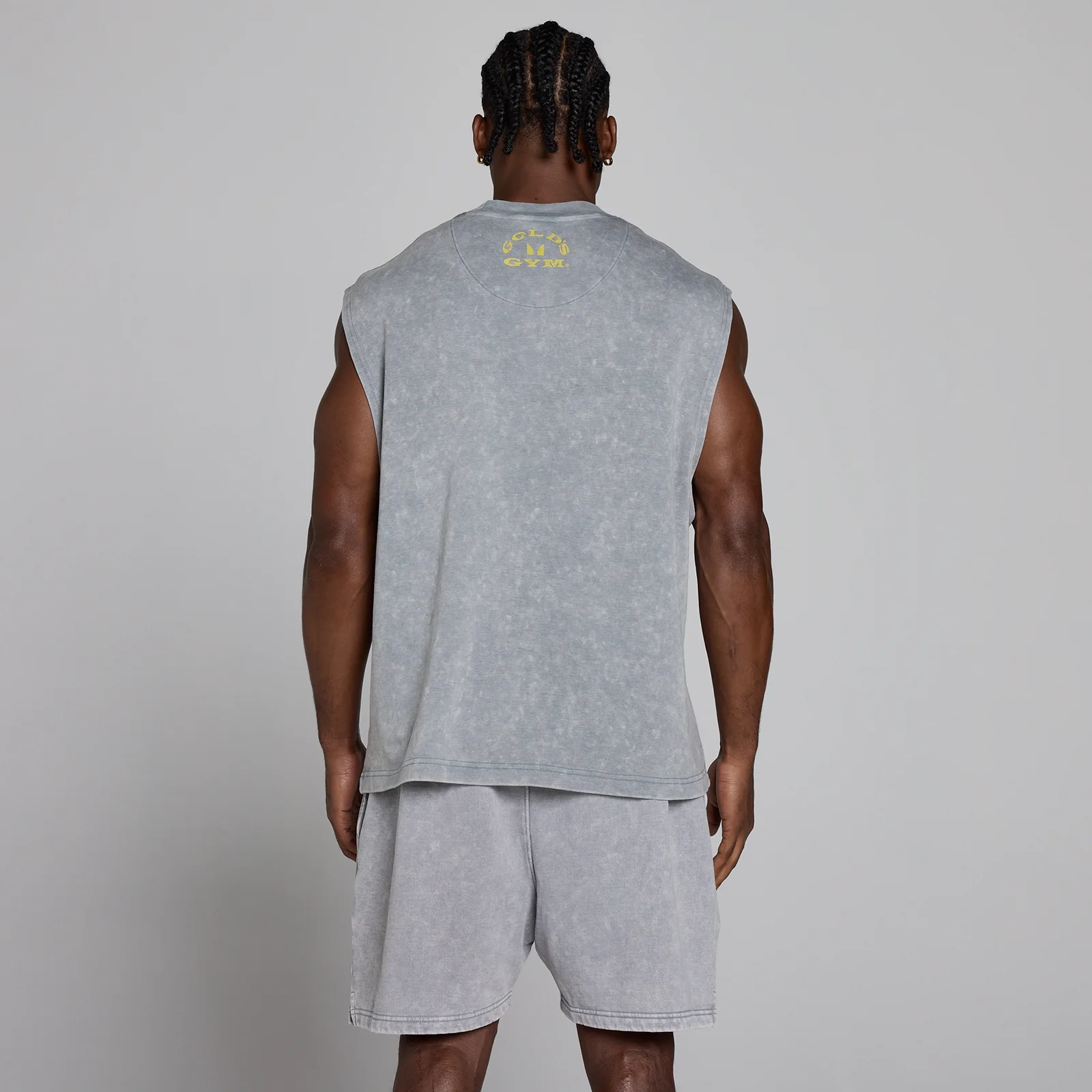 MP X Gold's Men's Washed Graphic Oversized Tank - Steel Blue - M Image 4