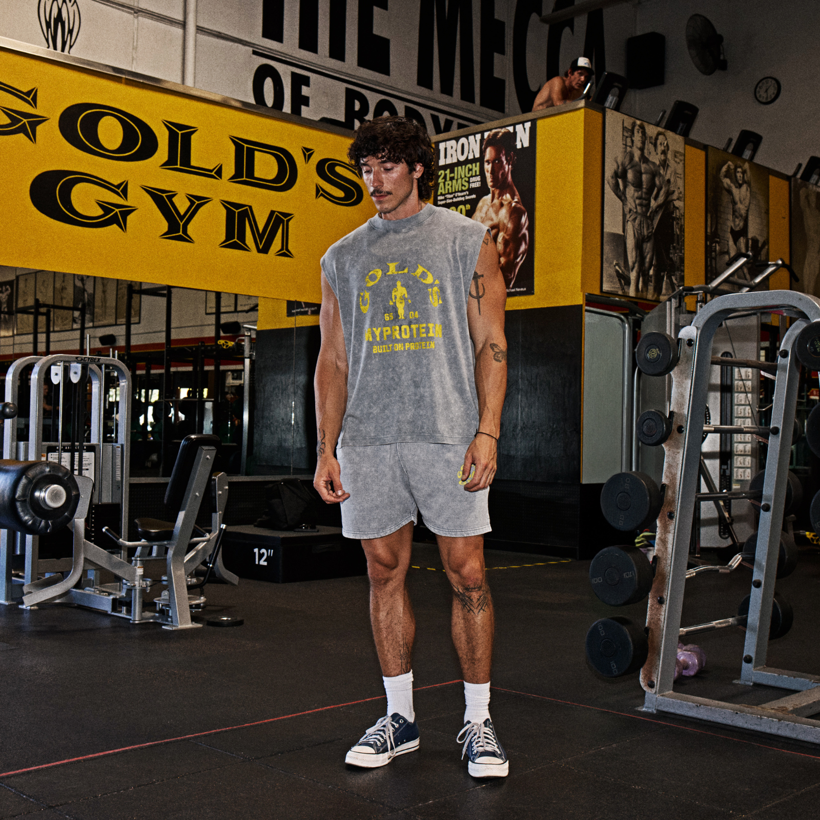 MP X Gold's Men's Washed Graphic Oversized Tank - Steel Blue - M Image 2
