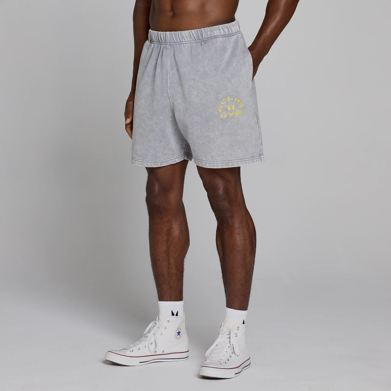 MP X Gold's Men's Washed Graphic Oversized Sweat Shorts - Steel Blue - M Image 3