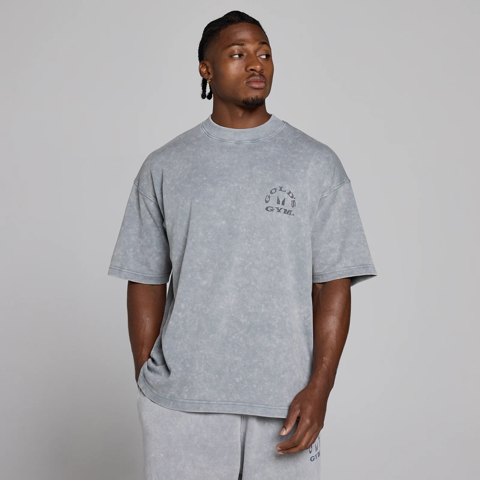 MP X Gold's Men's Washed Graphic Oversized T-Shirt - Steel Blue - M Image 3